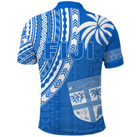 Fiji Rugby Sevens Polo Shirt Fijian 7s Tapa Polynesian Blue Ver.01 LT13 - Wonder Print Shop