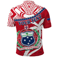 Custom Samoa Polo Shirt Samoan Coat Of Arms With Coconut Red Style - Wonder Print Shop