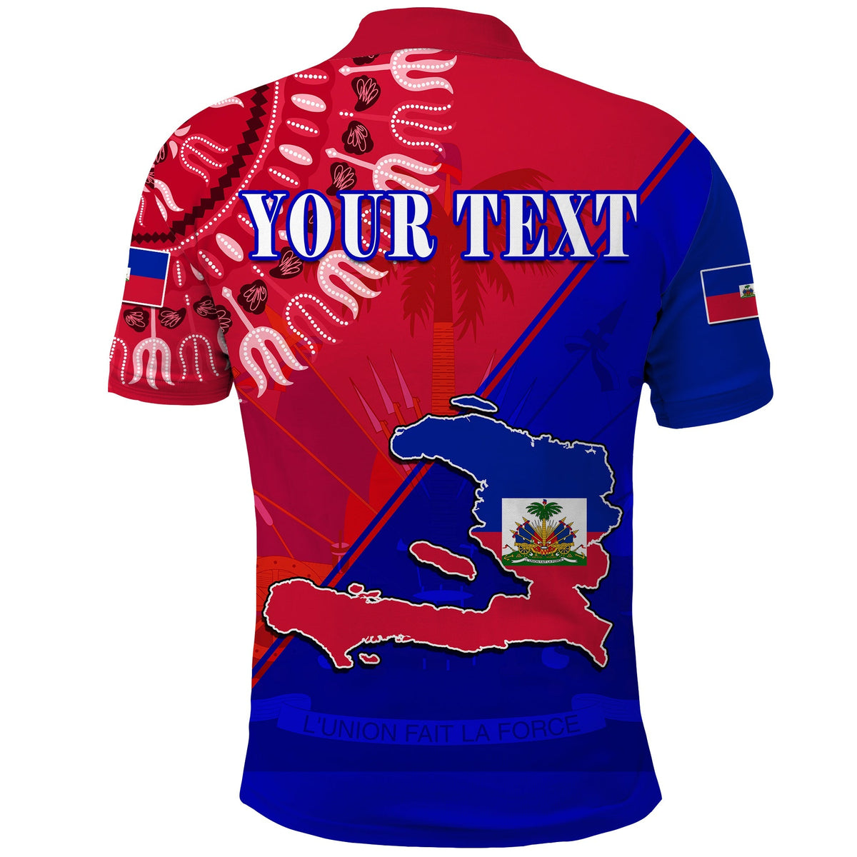 Custom Haiti Polo Shirt Haiti Flag Dashiki Simple Style - Wonder Print Shop