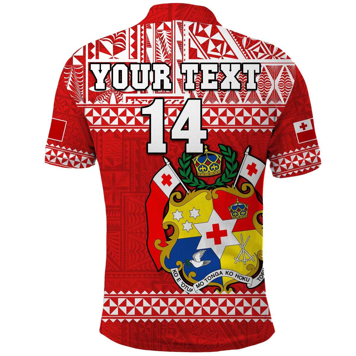 Custom Text And Number Tonga Rugby Polo Shirt Mate Maa Tonga Pacific Ngatu White - Wonder Print Shop