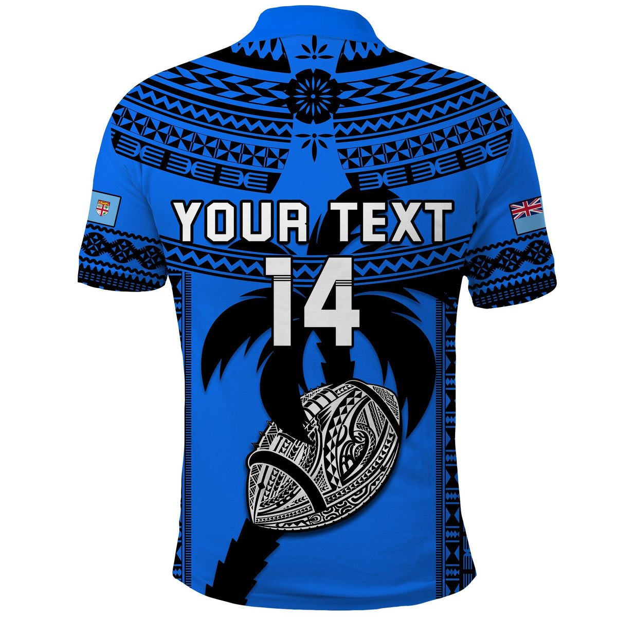 Custom Text And Number Fiji Rugby Polo Shirt Fijian Drua Super Polynesian Special Tapa Pattern - Wonder Print Shop