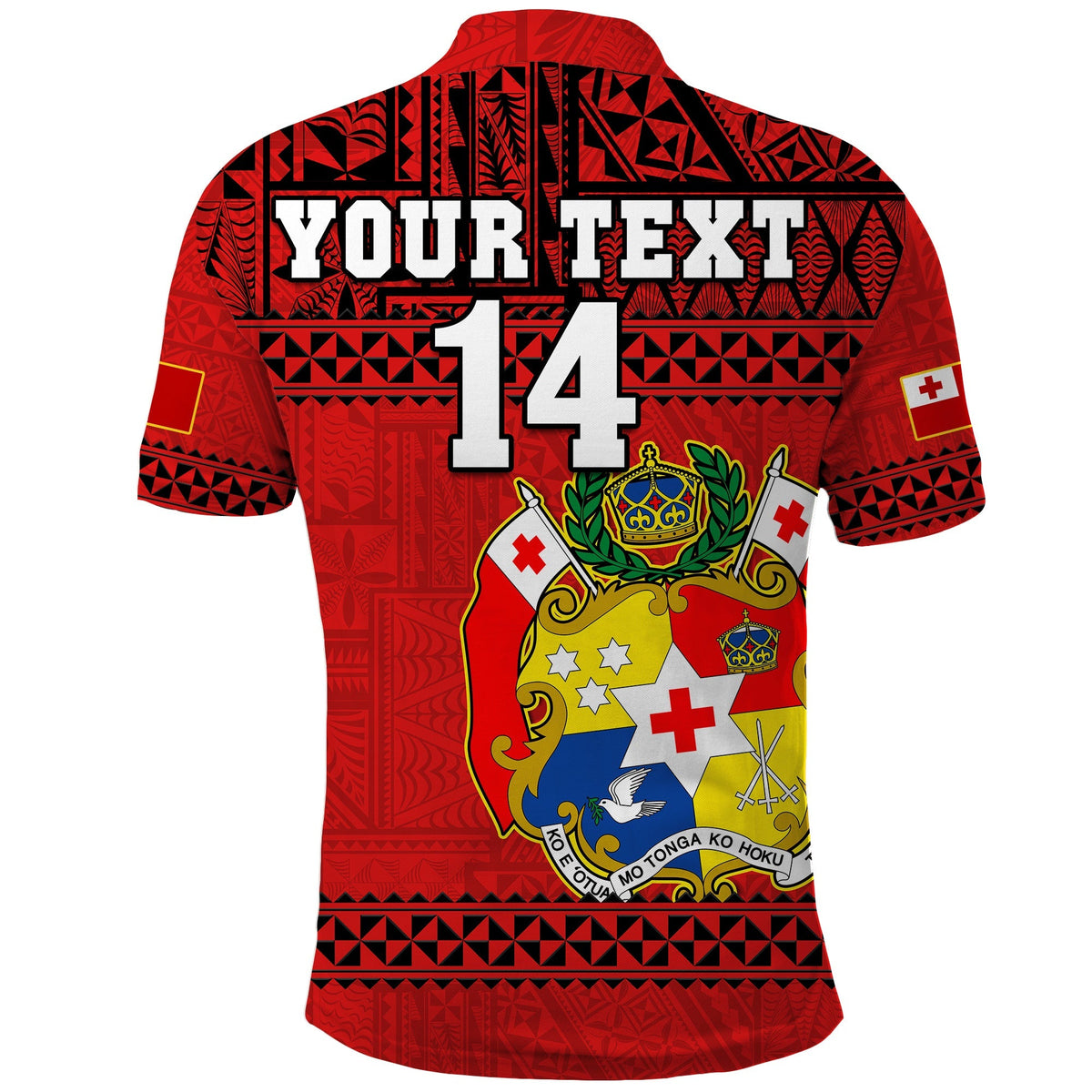 Custom Text And Number Tonga Rugby Polo Shirt Mate Maa Tonga Pacific Ngatu Black - Wonder Print Shop