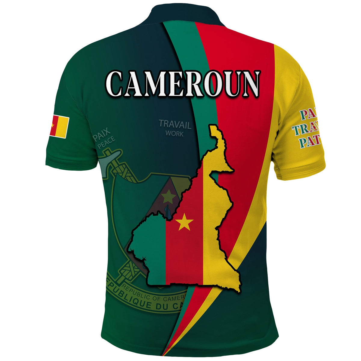 Cameroon Polo Shirt Map Cameroun Style Flag LT13 - Wonder Print Shop