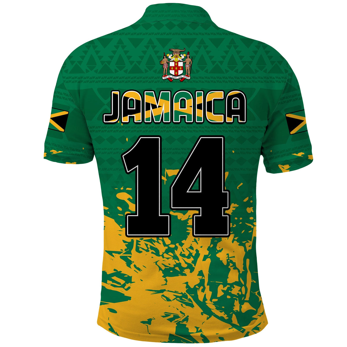 Jamaica Athletics Polo Shirt Jamaican Flag With African Pattern Sporty Style - Wonder Print Shop