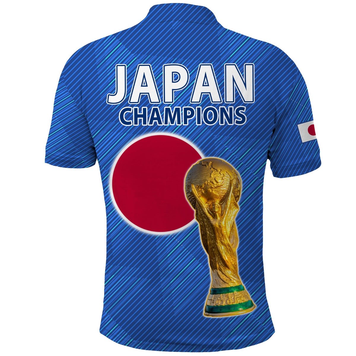 Japan Football Polo Shirt Samurai Blue Champions 2022 World Cup LT13 - Wonder Print Shop
