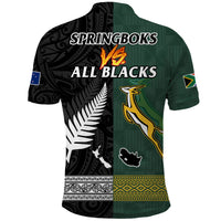South Africa Protea and New Zealand Fern Polo Shirt Rugby Go Springboks vs All Black LT13 - Wonder Print Shop