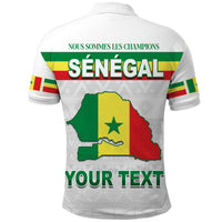 Custom Senegal Polo Shirt Football 2022 Champion Teranga Lions Mix African Pattern LT13 - Wonder Print Shop