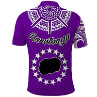 Rarotonga Cook Islands Polo Shirt Turtle and Map Style Purple LT13 - Wonder Print Shop