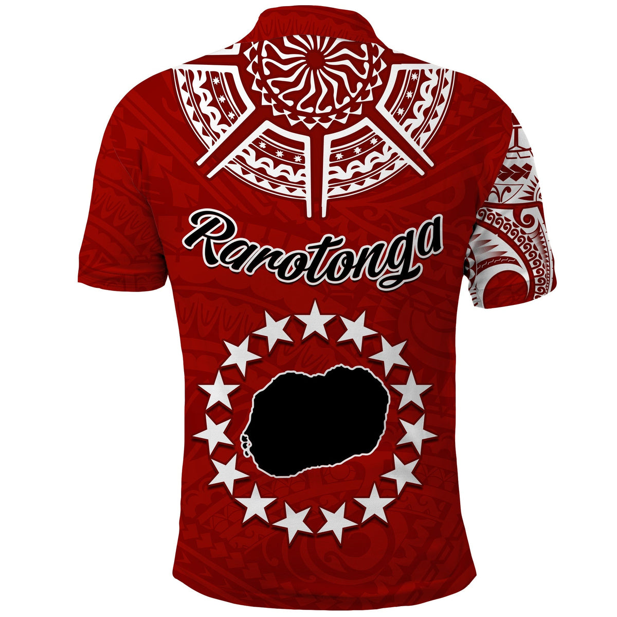 Rarotonga Cook Islands Polo Shirt Turtle and Map Style Red LT13 - Wonder Print Shop