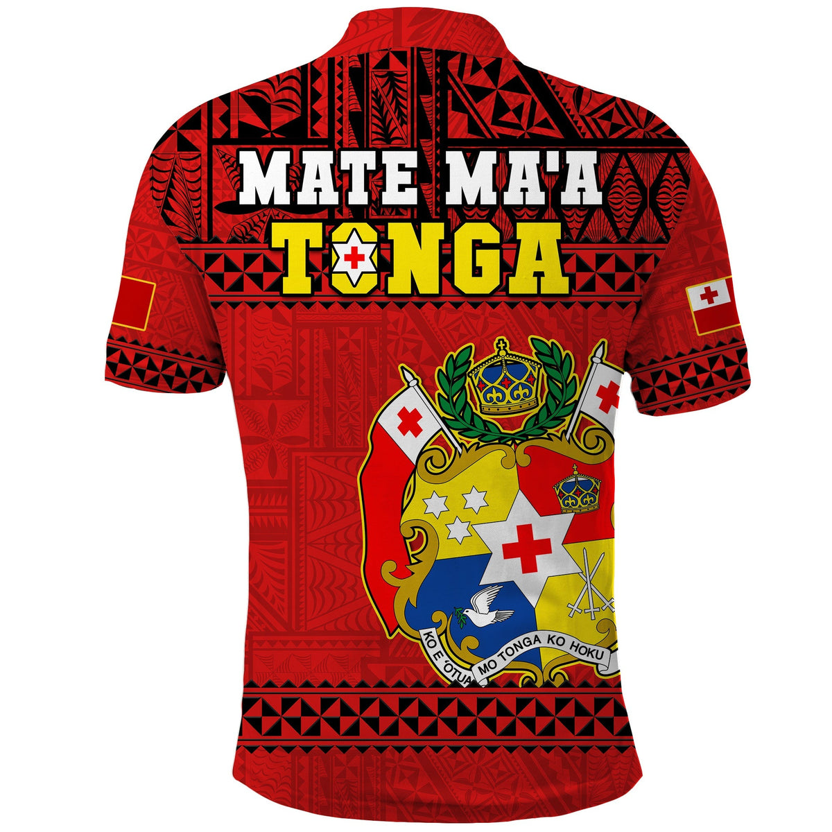 Tonga Rugby Polo Shirt Mate Maa Tonga Pacific Ngatu Black - Wonder Print Shop