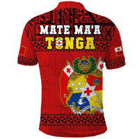 Tonga Rugby Polo Shirt Mate Maa Tonga Pacific Ngatu Black - Wonder Print Shop