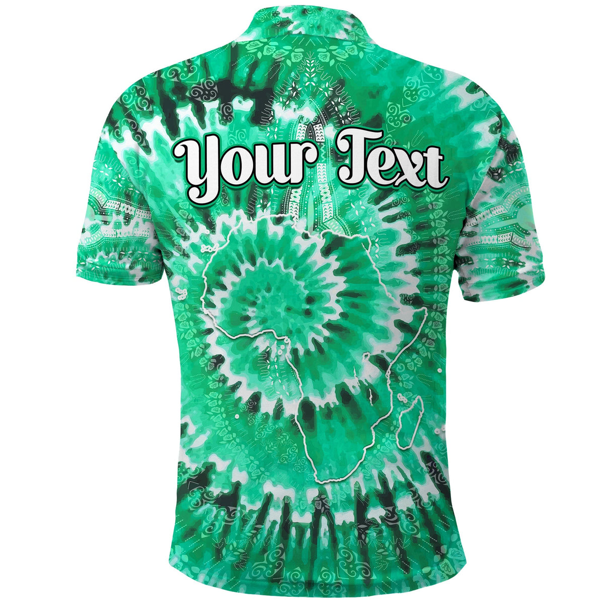 Custom African Polo Shirt Tie Dye Green Fashion LT13 - Wonder Print Shop