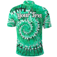 Custom African Polo Shirt Tie Dye Green Fashion LT13 - Wonder Print Shop