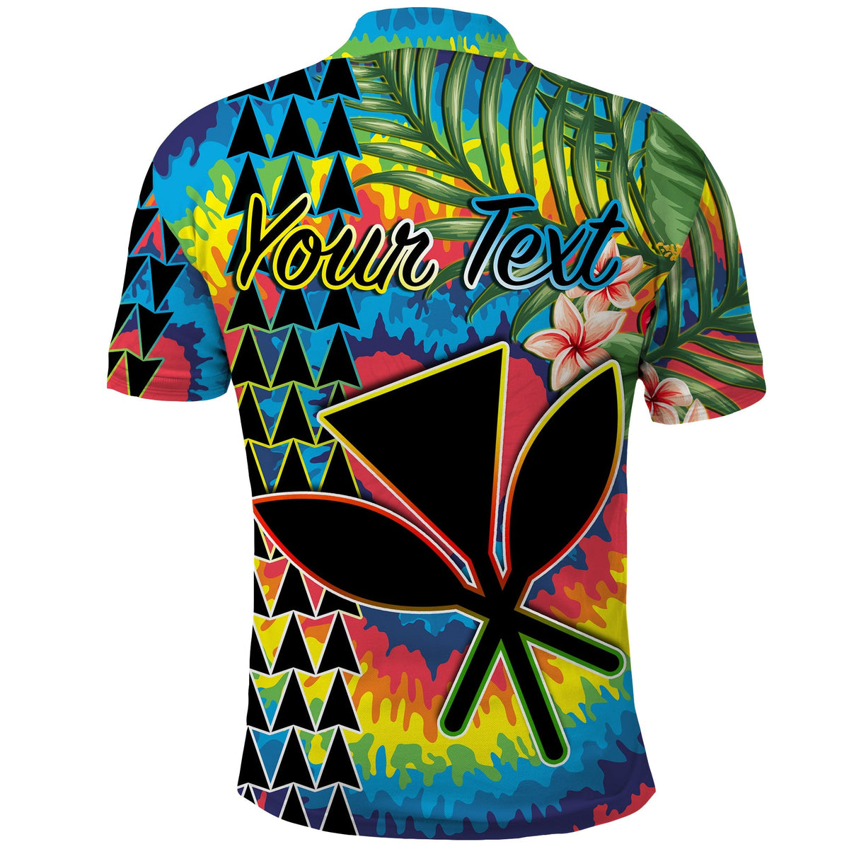 Custom Hawaii Rainbow Tie Dye Polo Shirt Flowers Polynesian Hawaiian Tribal LT13 - Wonder Print Shop