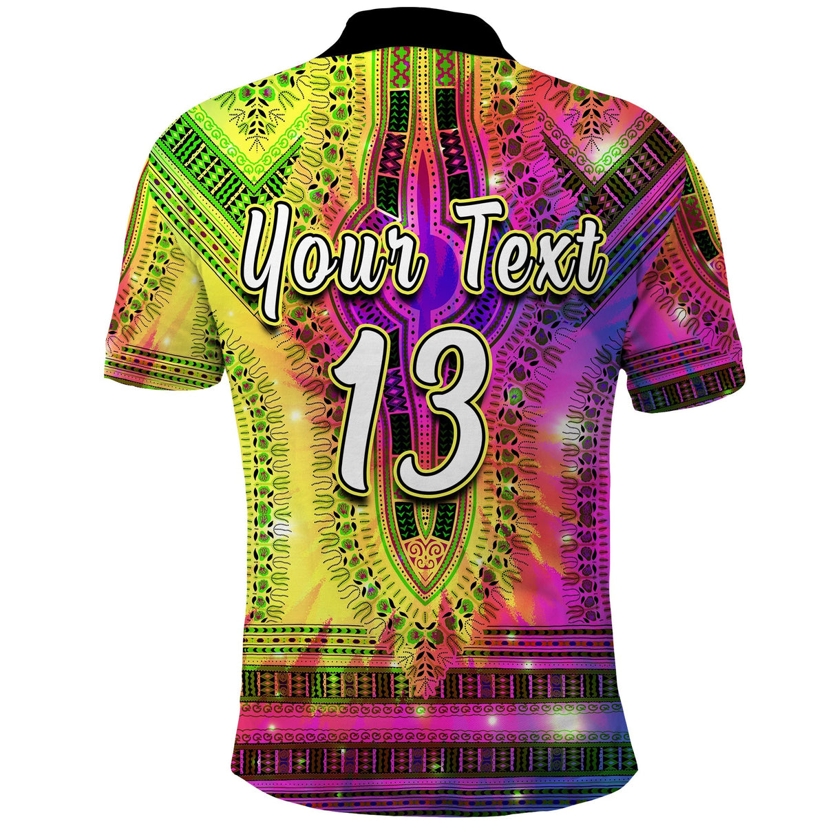 (Custom Text and Number) African Polo Shirt Tie Dye Special Dashiki Pattern LT13 - Wonder Print Shop