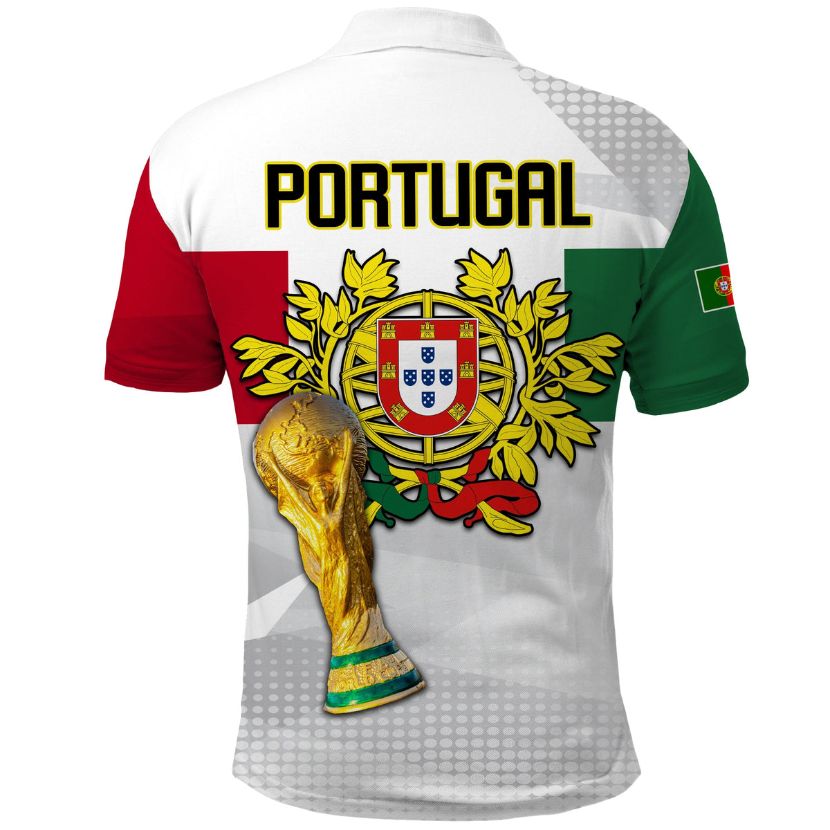 Portugal Football Polo Shirt Campeao Football 2022 White Sporty LT13 - Wonder Print Shop
