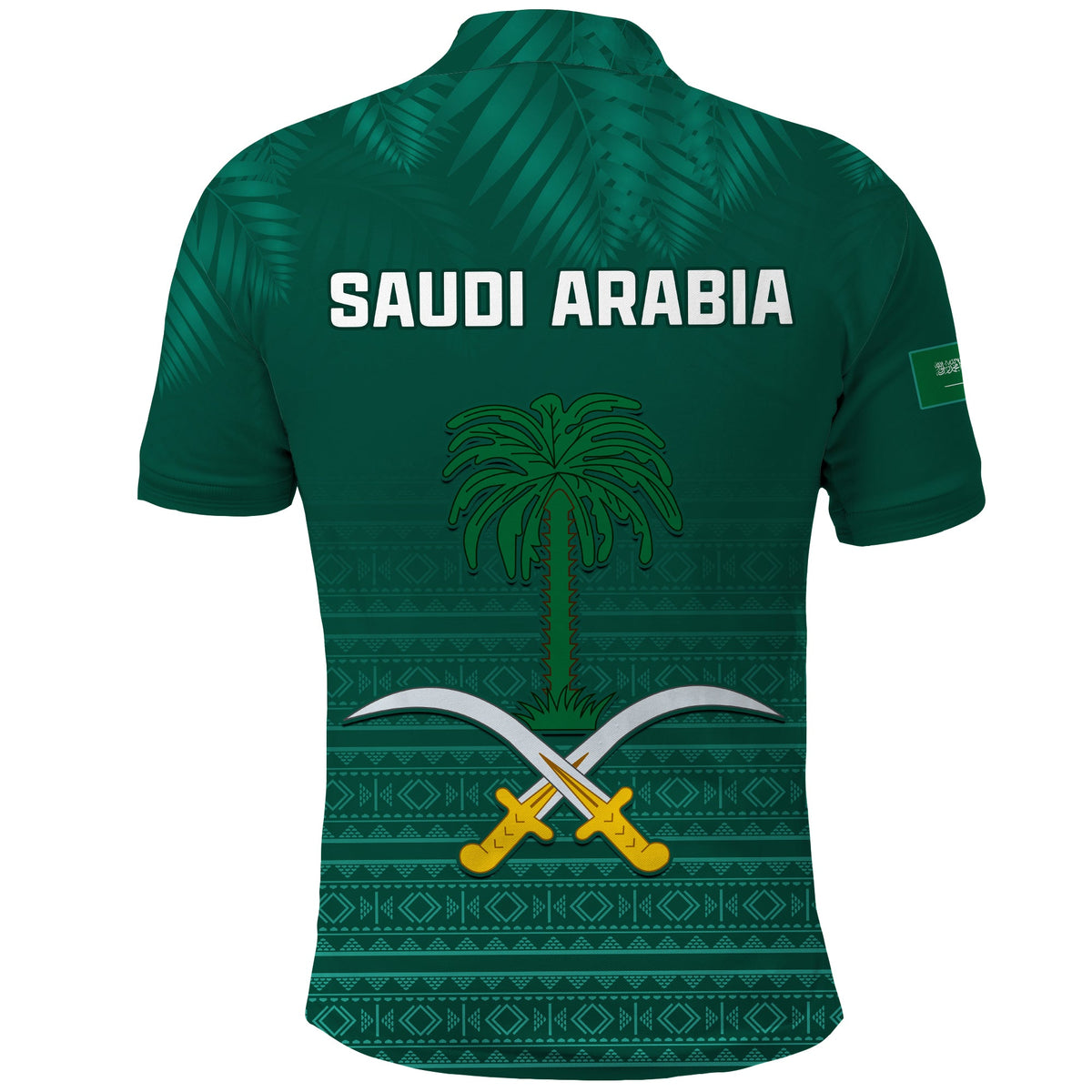 Saudi Arabia Football Polo Shirt KSA Proud Arabia Pattern Green Original LT13 - Wonder Print Shop