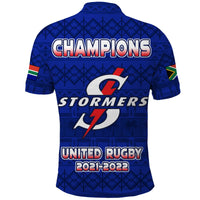 Stormers South Africa Rugby Polo Shirt We Are The Champions URC African Pattern - Wonder Print Shop