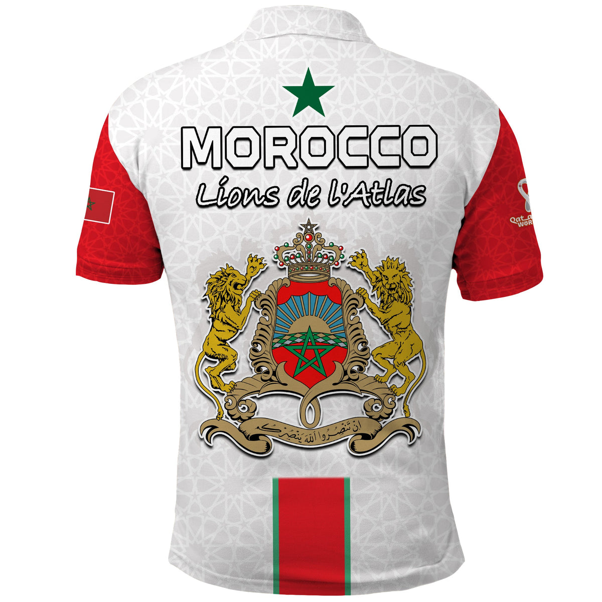 Morocco Football Polo Shirt Football 2022 Soccer Lions de lAtlas Champions LT13 - Wonder Print Shop