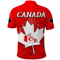 Custom Canada Maple Leaf Polo Shirt Red Haida Wolf LT13 - Wonder Print Shop