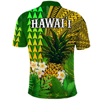 Hawaii Pineapple Polo Shirt Plumeria Frangipani Mix Tribal Pattern LT13 - Wonder Print Shop
