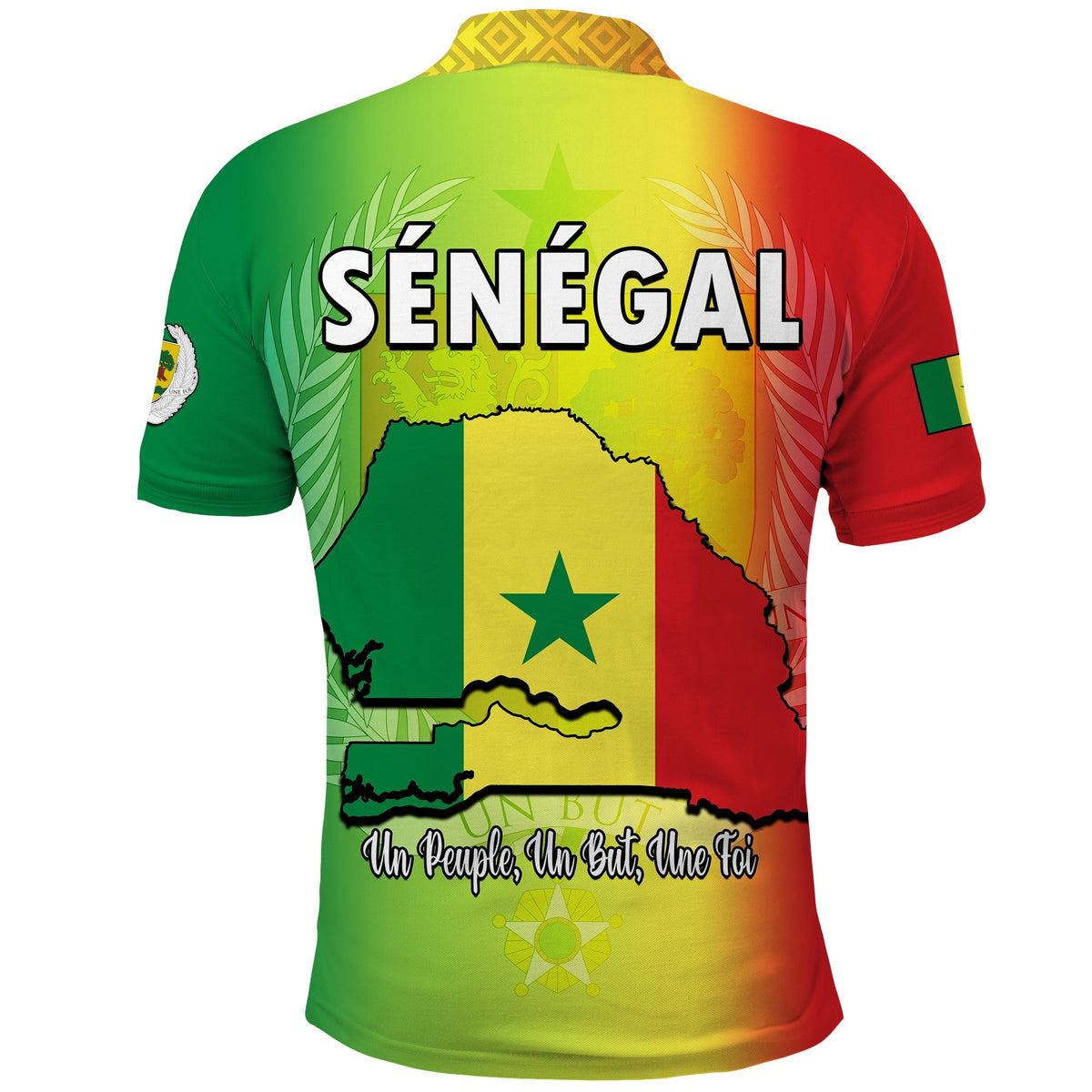 Senegal Polo Shirt Lion With Senegal Map Reggae Style - Wonder Print Shop