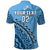 Custom Text And Number Fiji Tapa Rugby Polo Shirt Fijian Cibi Dance Tapa Pattern Blue - Wonder Print Shop