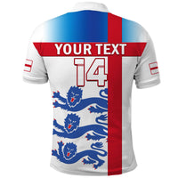 (Custom Text And Number) England Football Polo Shirt Three Lions Champions Football 2022 - Wonder Print Shop