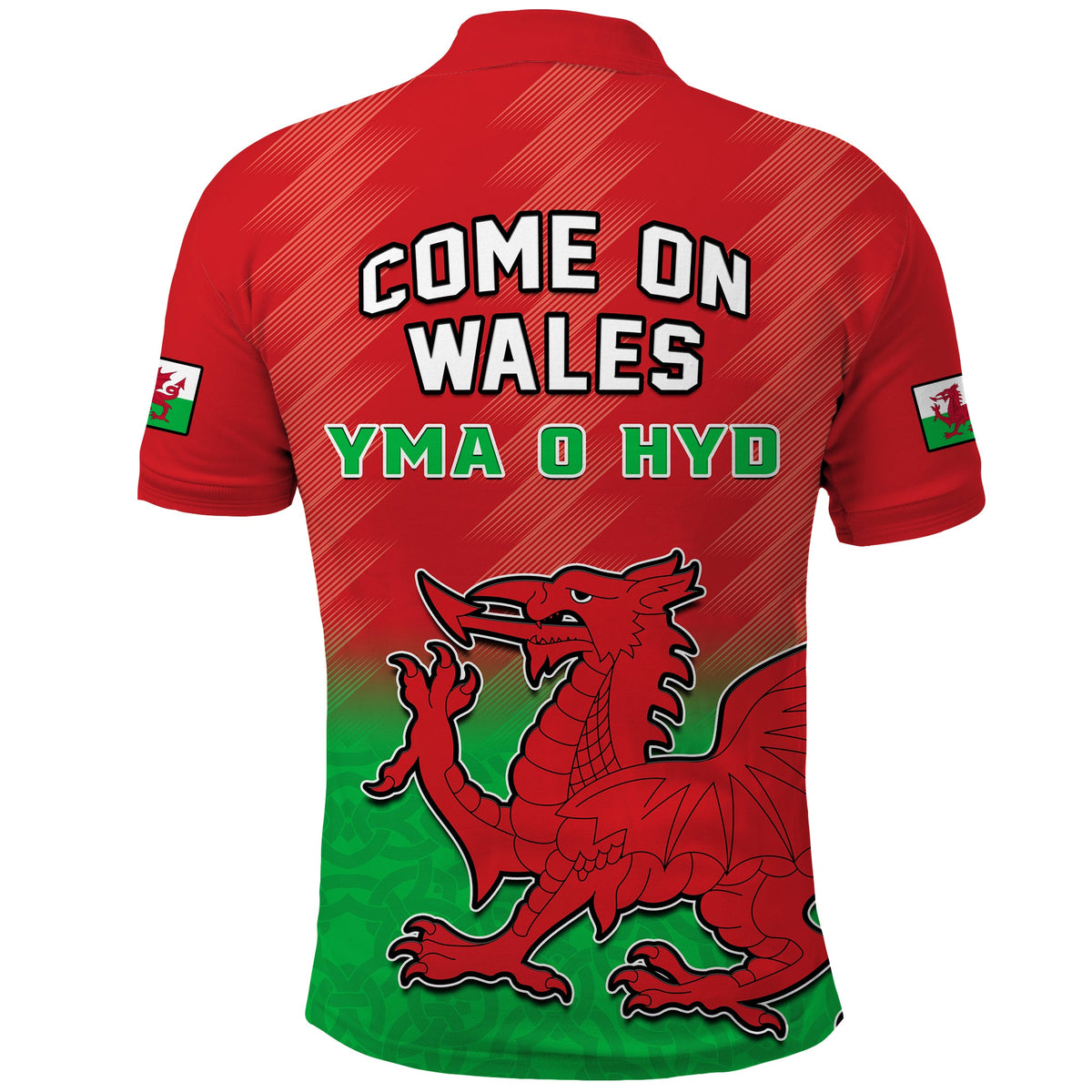 Wales Football Polo Shirt Football 2022 Come On Cymru Yma O Hyd - Wonder Print Shop