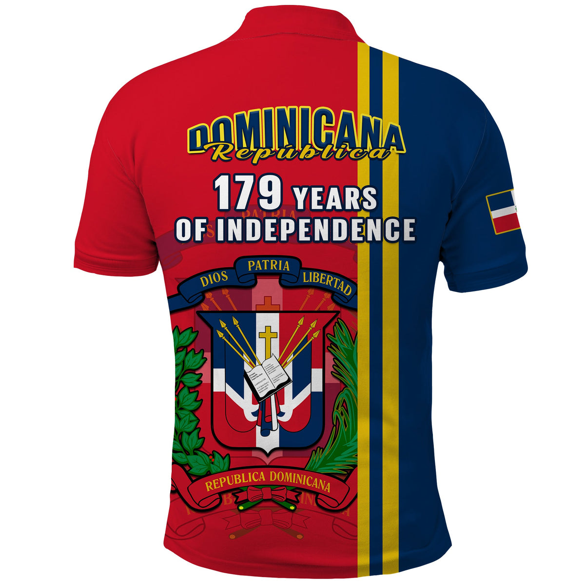 Dominican Republic Polo Shirt Happy 179 Years Of Independence - Wonder Print Shop