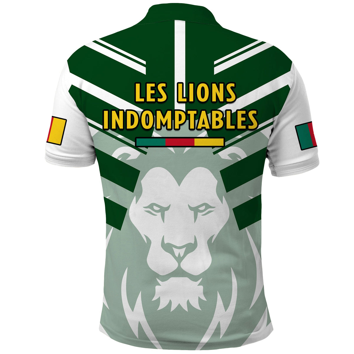 Cameroon Football Polo Shirt Les Lions Indomptables White Football 2022 - Wonder Print Shop