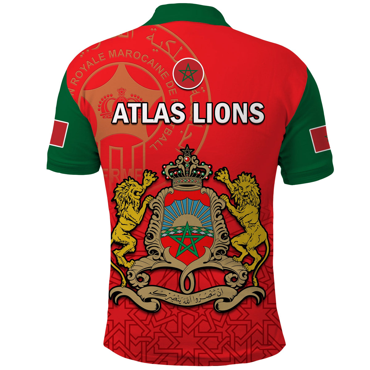 Morocco Football Polo Shirt Atlas Lions Red Football 2022 - Wonder Print Shop