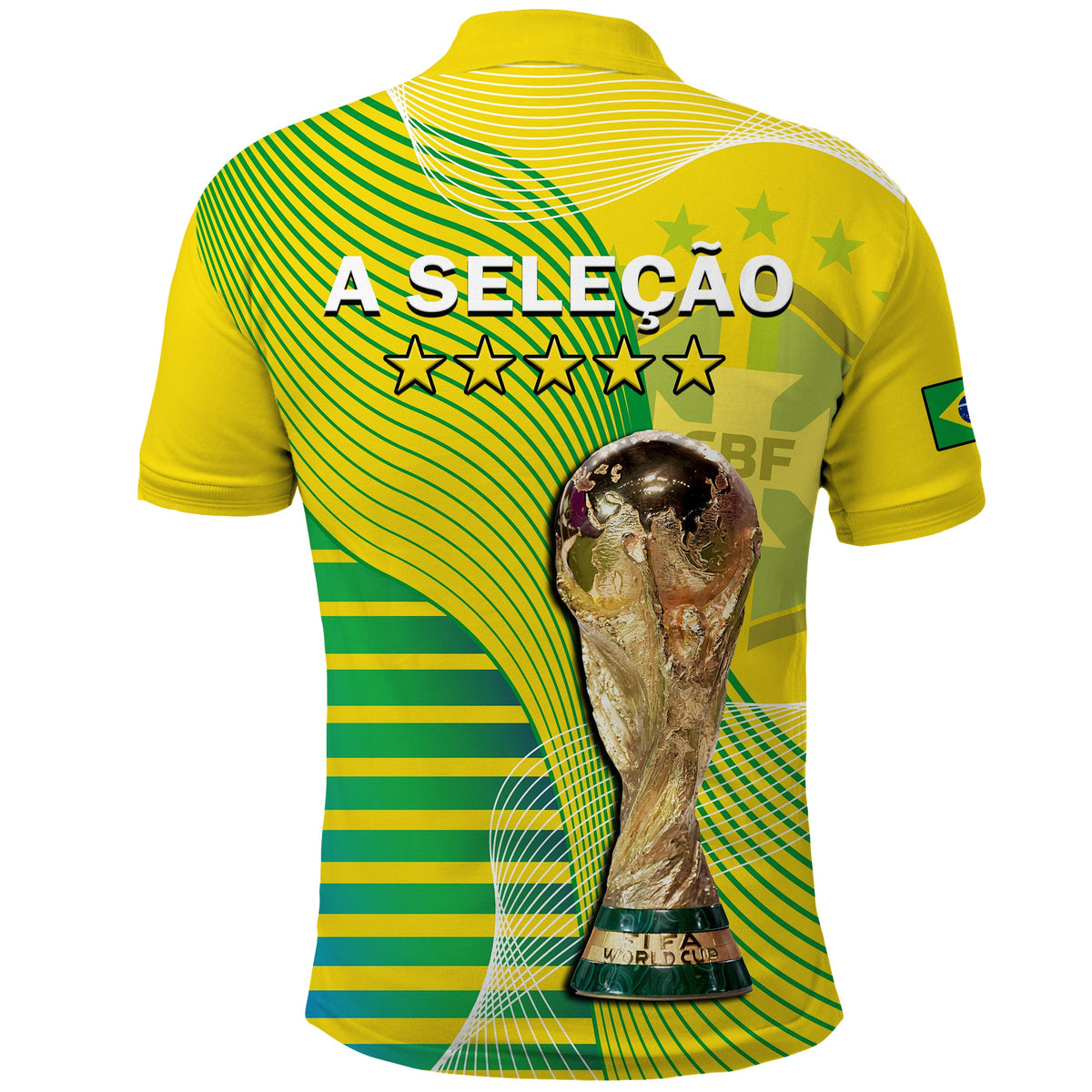 Brazil Football Polo Shirt Canarinha Champions WC 2022 - Wonder Print Shop