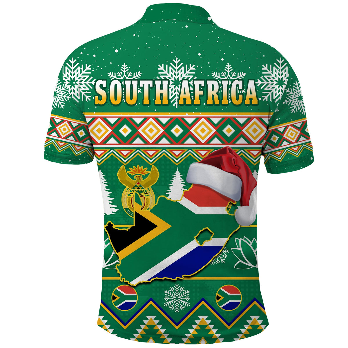 South Africa Polo Shirt Christmas King Protea Geseende Kersfees - Wonder Print Shop
