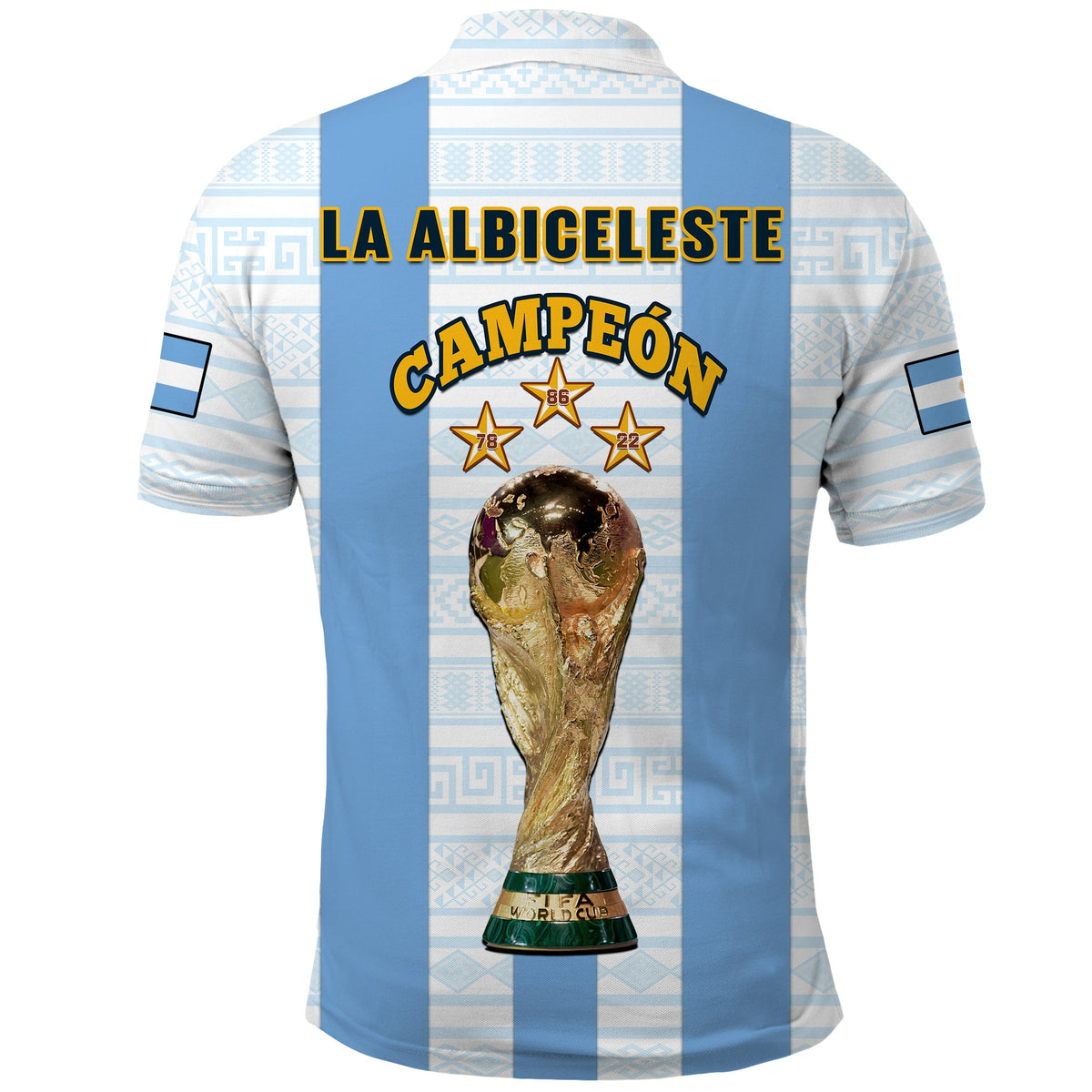 Argentina Football Polo Shirt World Cup La Albiceleste 3rd Champions Proud - Wonder Print Shop
