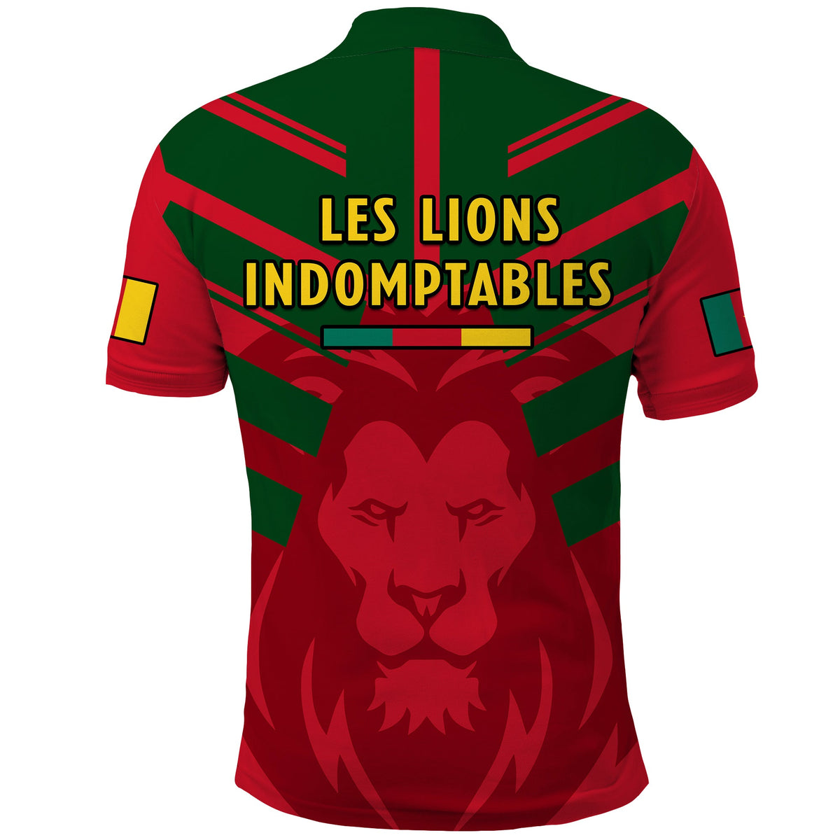 Cameroon Football Polo Shirt Les Lions Indomptables Red Football 2022 - Wonder Print Shop