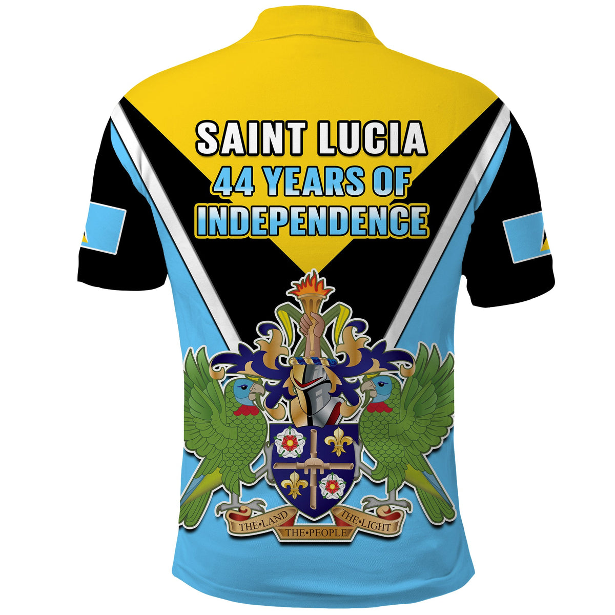 Saint Lucia Polo Shirt Happy 44 Years Of Independence - Wonder Print Shop