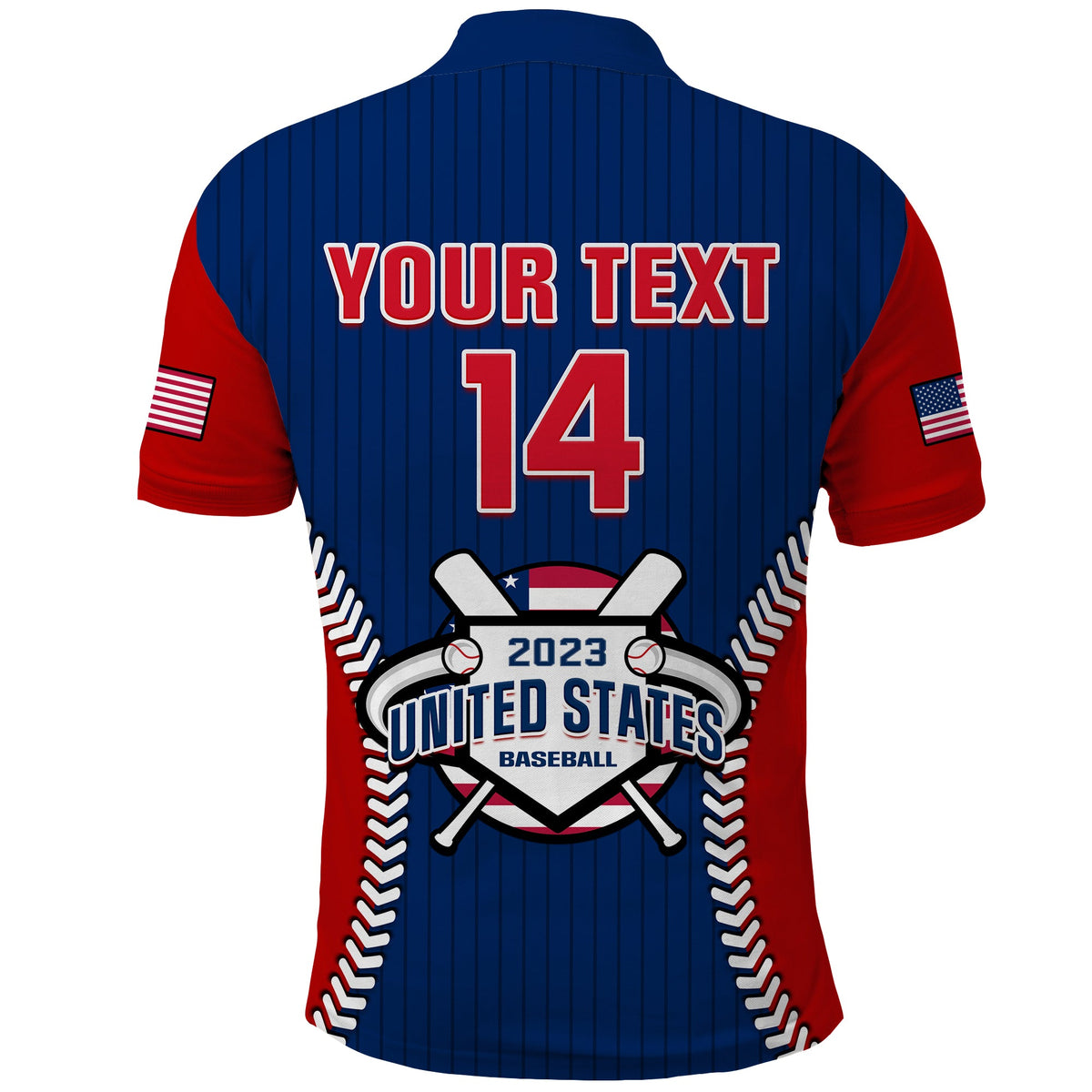 (Custom Text And Number) United States Polo Shirt USA Baseball Sporty Style - Wonder Print Shop