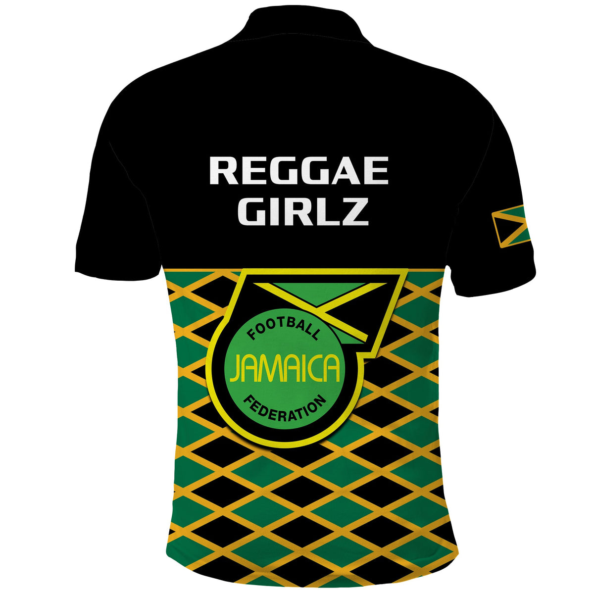 Jamaica Football Polo Shirt Reggae Girlz 2023 Cup Of Nations Ver.01 - Wonder Print Shop