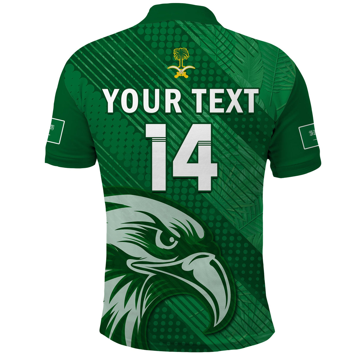 (Custom Text And Number) Saudi Arabia Football Polo Shirt Green Falcons Football 2022 - Wonder Print Shop