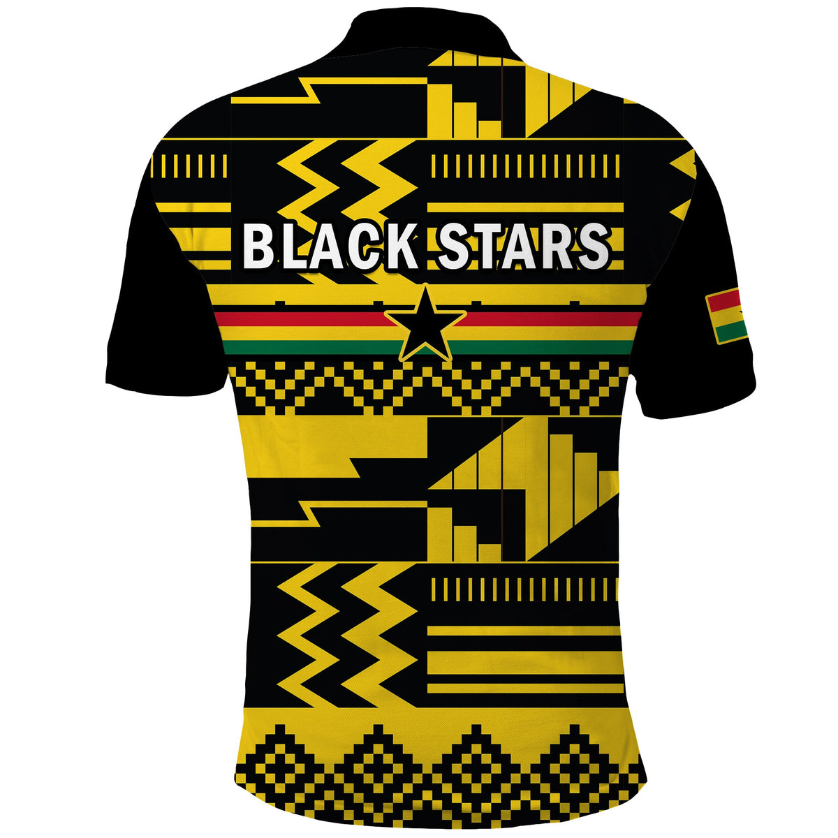 Ghana Football Polo Shirt Black Stars Kente Football 2022 Yellow - Wonder Print Shop