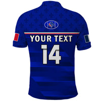 (Custom Text And Number) France Rugby Polo Shirt Outgoing Tour Allez Les Bleus - Wonder Print Shop