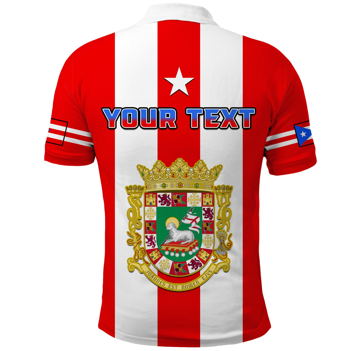 Custom Puerto Rico Polo Shirt Coat Of Arms Mix Flag - Wonder Print Shop