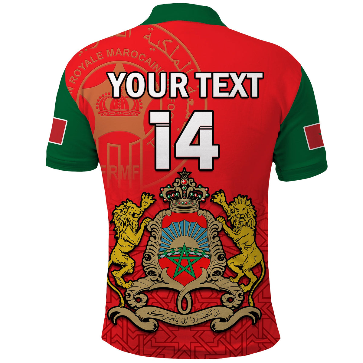 (Custom Text and Number) Morocco Football Polo Shirt Atlas Lions Red Football 2022 - Wonder Print Shop