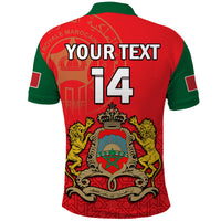 (Custom Text and Number) Morocco Football Polo Shirt Atlas Lions Red Football 2022 - Wonder Print Shop