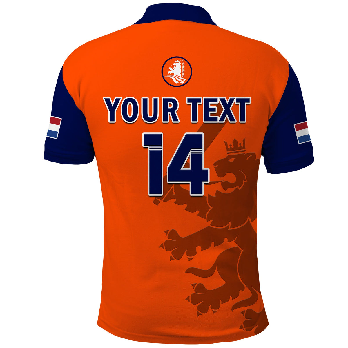 (Custom Text And Number) Netherlands Cricket Polo Shirt ODI Simple Orange Style - Wonder Print Shop