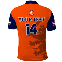 (Custom Text And Number) Netherlands Cricket Polo Shirt ODI Simple Orange Style - Wonder Print Shop
