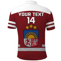 (Custom Text And Number) Latvia Hockey Polo Shirt 2023 Red Sporty Style - Wonder Print Shop