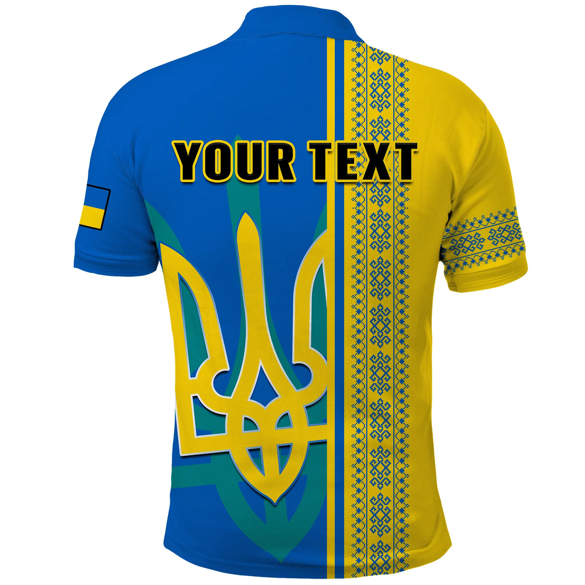Custom Ukraine Unity Day Polo Shirt Folk Ukrainian Coat Of Arms - Wonder Print Shop
