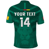 (Custom Text And Number) Cameroon Football Polo Shirt Les Lions Indomptables Green Football 2022 - Wonder Print Shop